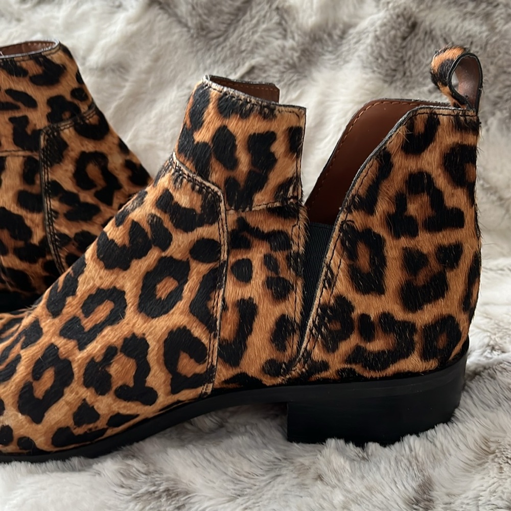 Franco Sarto Leopard Leather ankle Boots - Picture 4 of 12